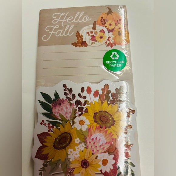 New Clementine Notepad Set 2 Pads "Hello Fall" Floral Pumpkins Leaves - Picture 5 of 9